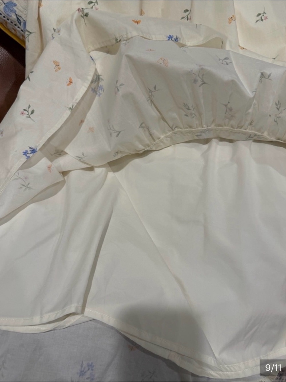 Nordstrom Cream Floral Puff-Sleeve Maxi Dress - Picture 4 of 5